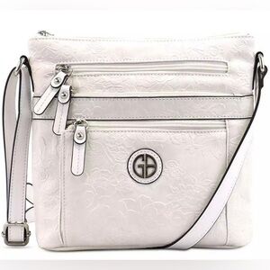 Giani Bernini Ivory Floral Embossed Crossbody NWOT